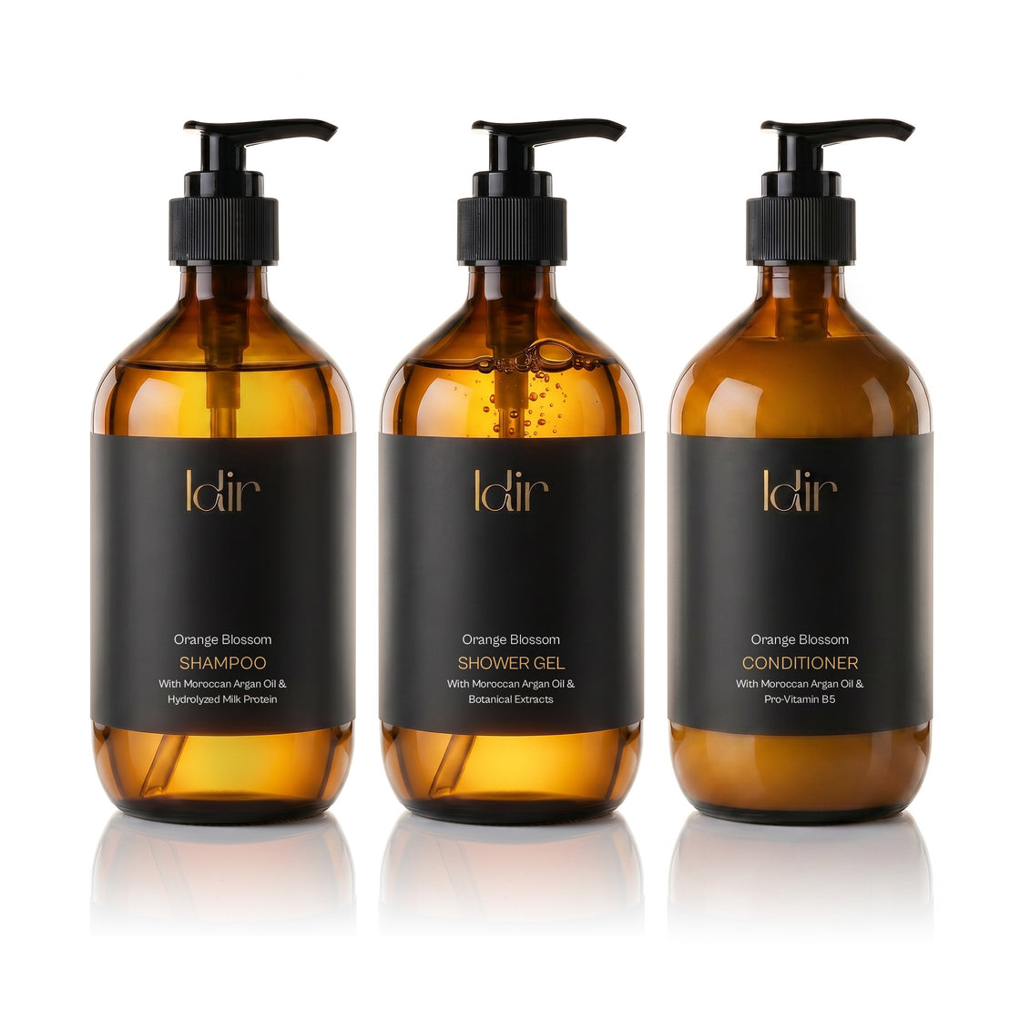 IDIR Daily Hair & Body Trio with shampoo, shower gel and conditioner